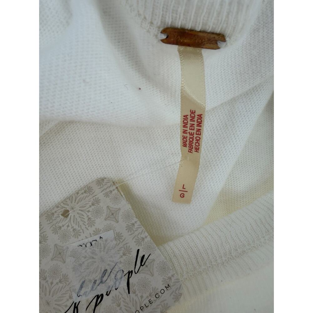 NEW Free People Catalina Mini Dress Babydoll Sweetheart Pleating Ivory Large - Picture 9 of 11